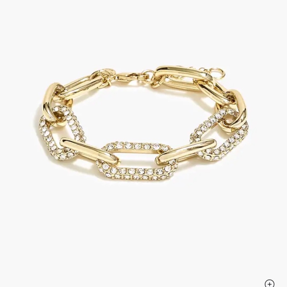 J. Crew Pave Large Links Chain Bracelet
